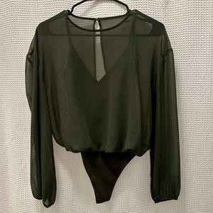 Aritzia Wilfred Green Bodysuit